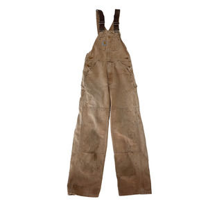Carhartt Double Knee Rugged Bib Overalls, Distressed Workwear 28x32 R01 BRN